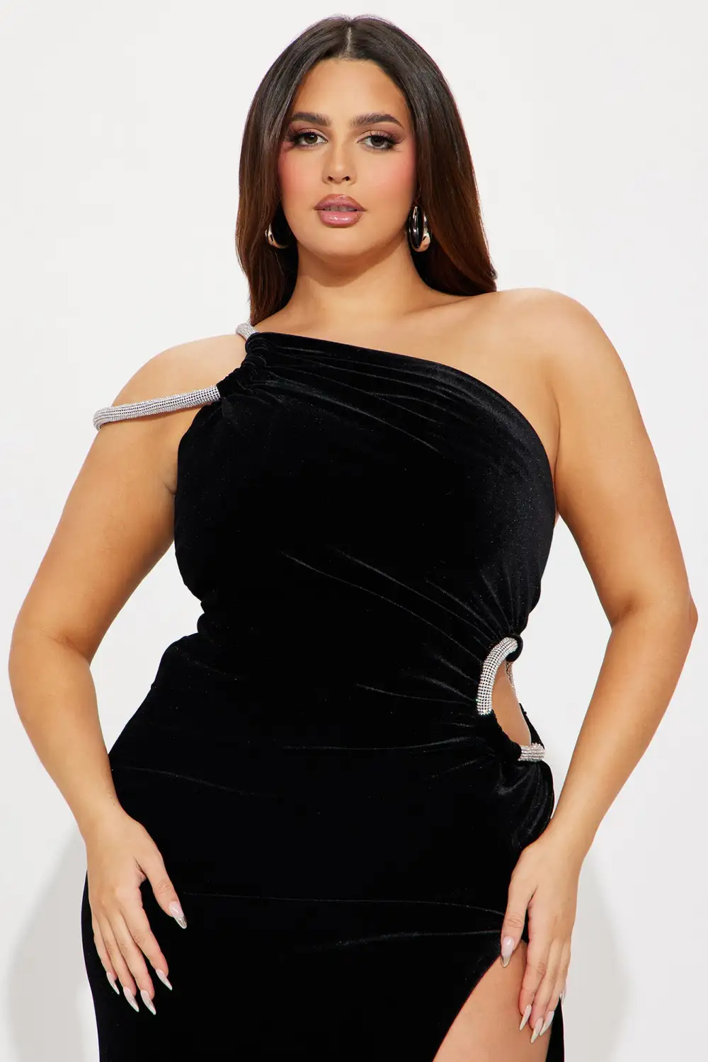 Jewel Velvet Gown - Black