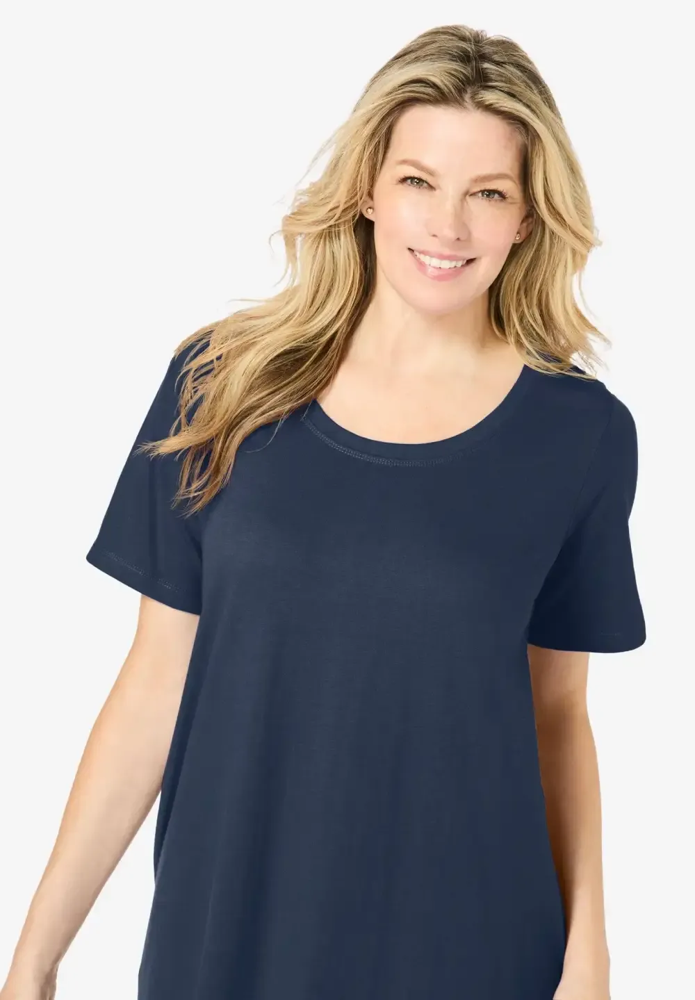 Perfect Short-Sleeve Scoopneck Maxi Tee Dress