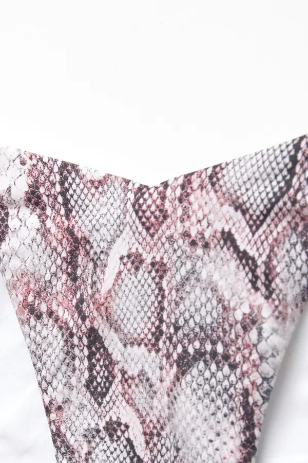 Snakeskin print bikini bottoms