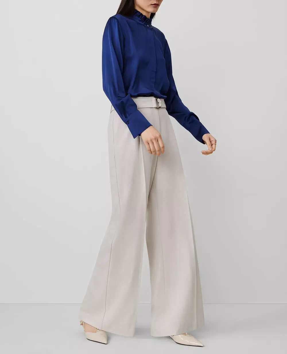 The Belted Pleated Wide-Leg Pant