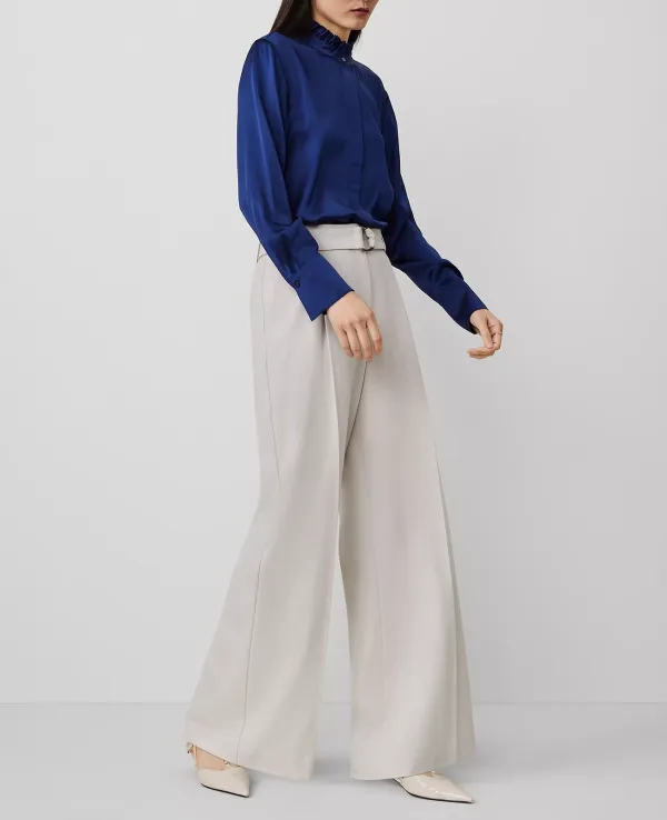 The Belted Pleated Wide-Leg Pant