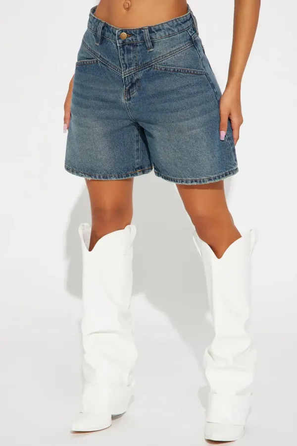 So Iconic Tinted Denim Shorts - Medium Wash