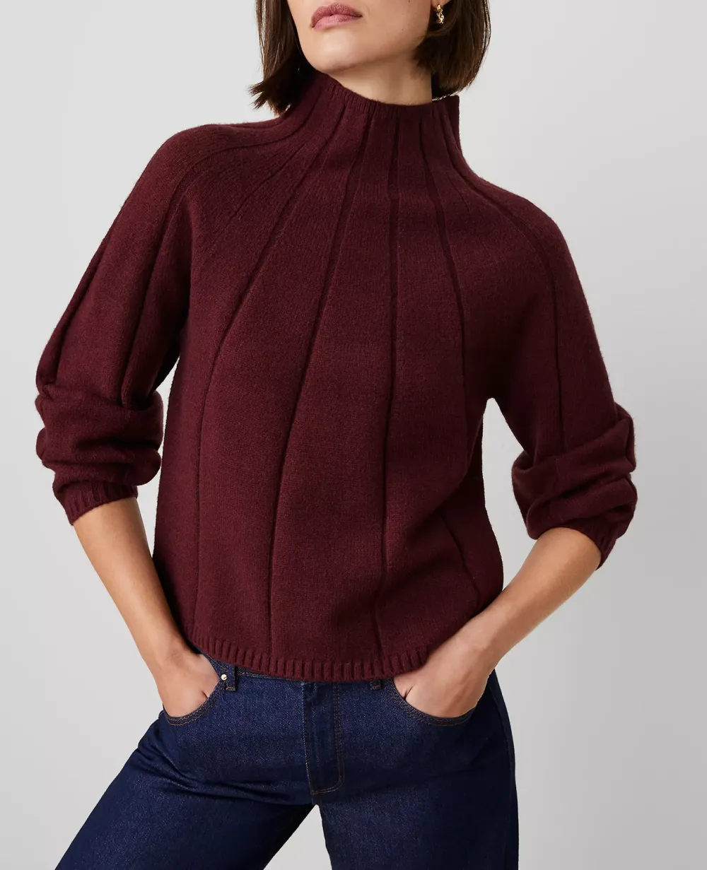 Petite Traveling Stitch Turtleneck Sweater