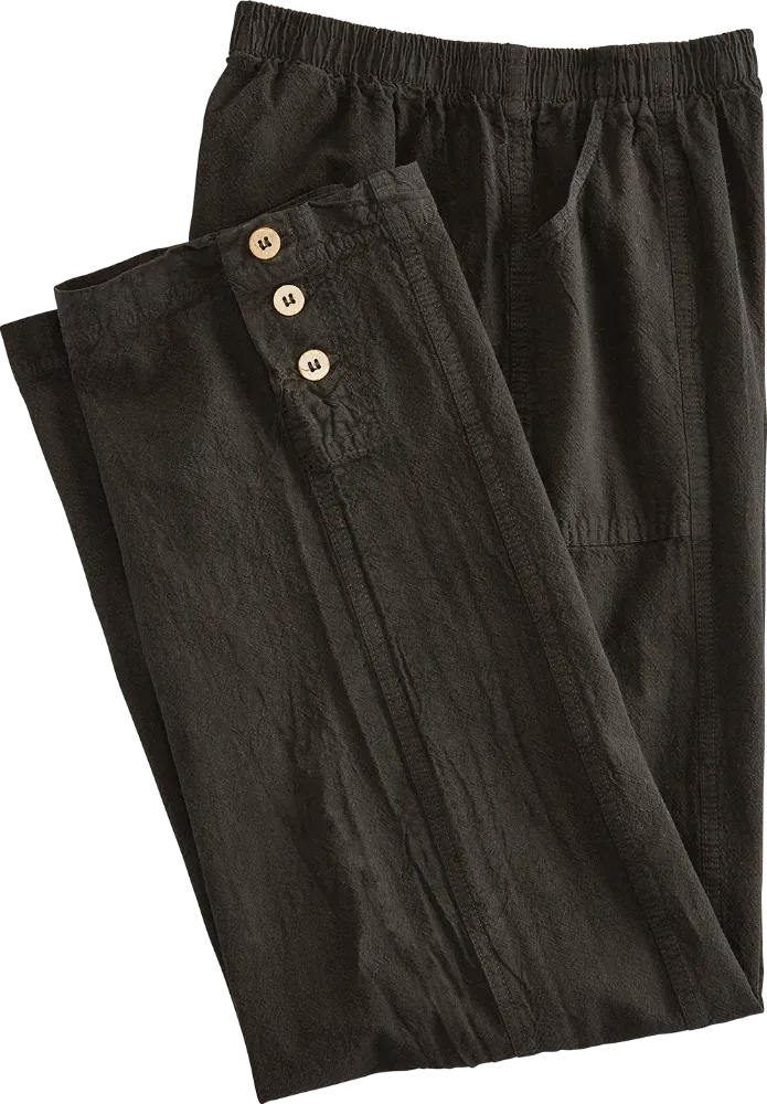 Women's Crinkle Cotton Ankle-Length Pants