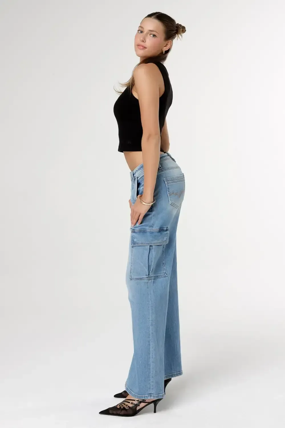 Sleek Denim Cargo