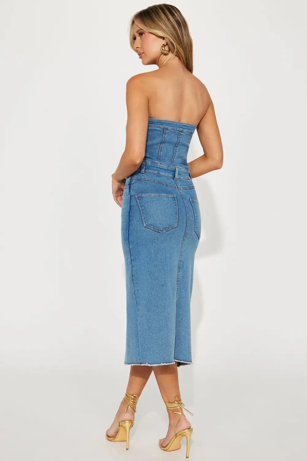 Denim Energy Midi Dress - Light Wash