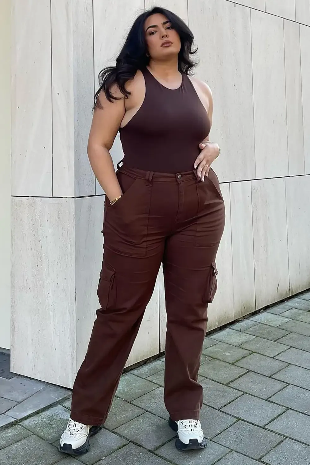 Smooth Talker Cargo Boyfriend Jeans - Chocolate