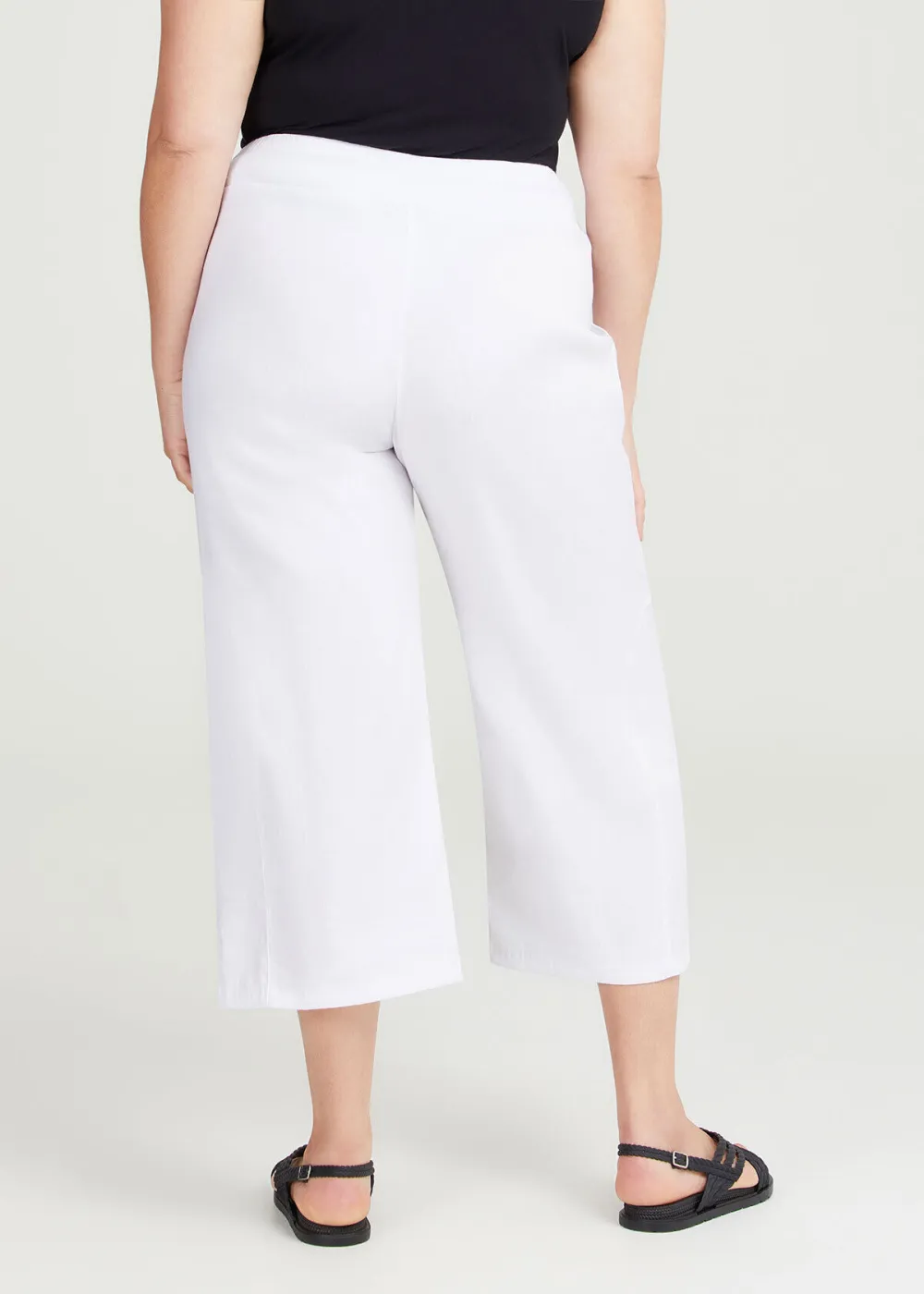 Stretch Linen Foundation Crop Pant