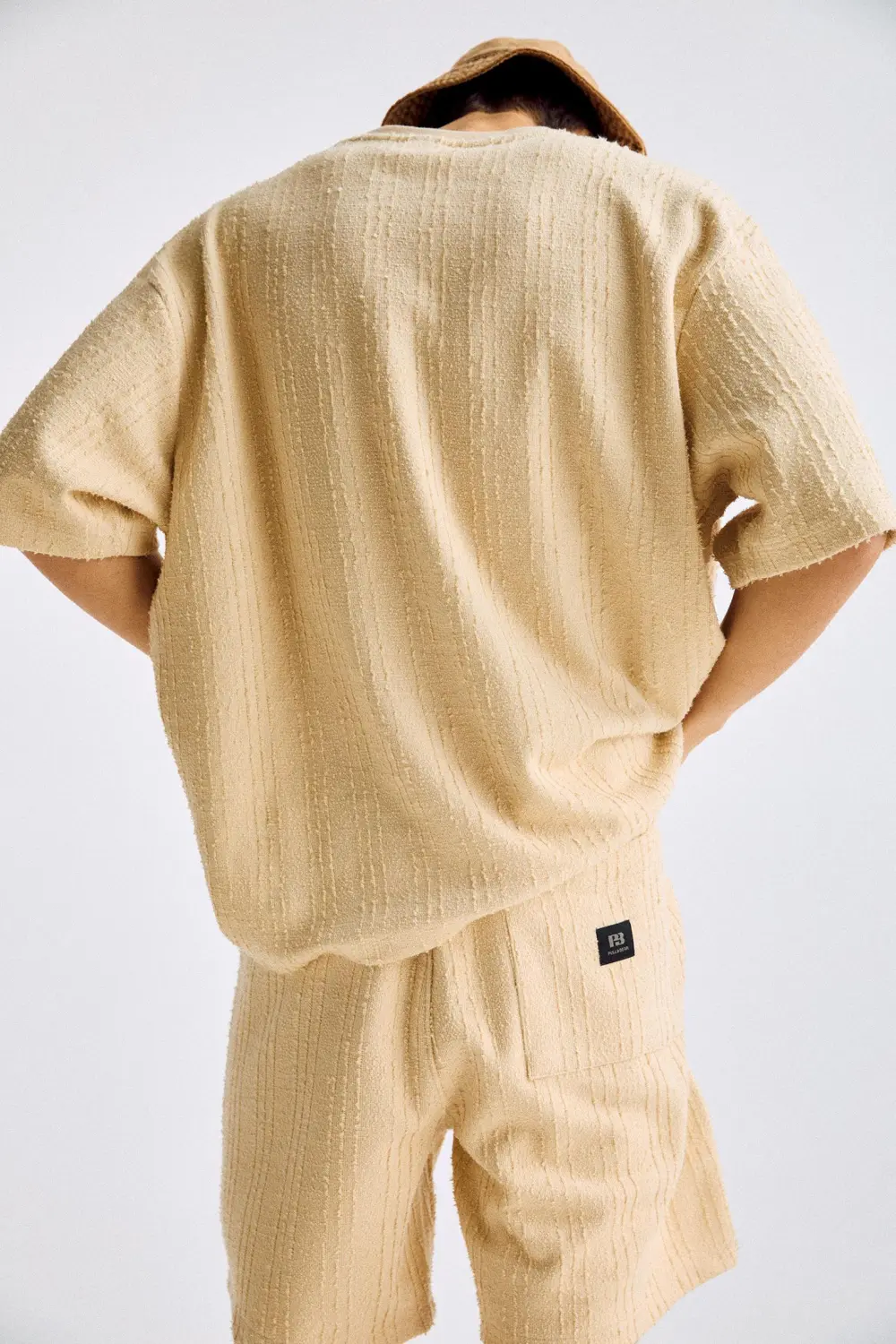Waffle-knit Bermuda sweatpant shorts