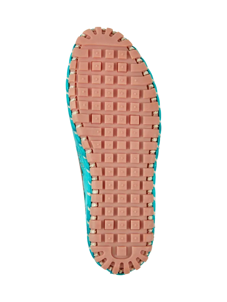 Women's Leather Eyelet Slip-On Flats