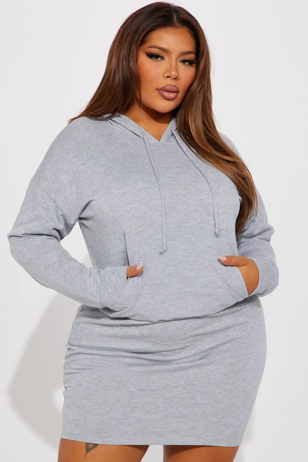 Miranda Sweatshirt Dress - Heather Grey