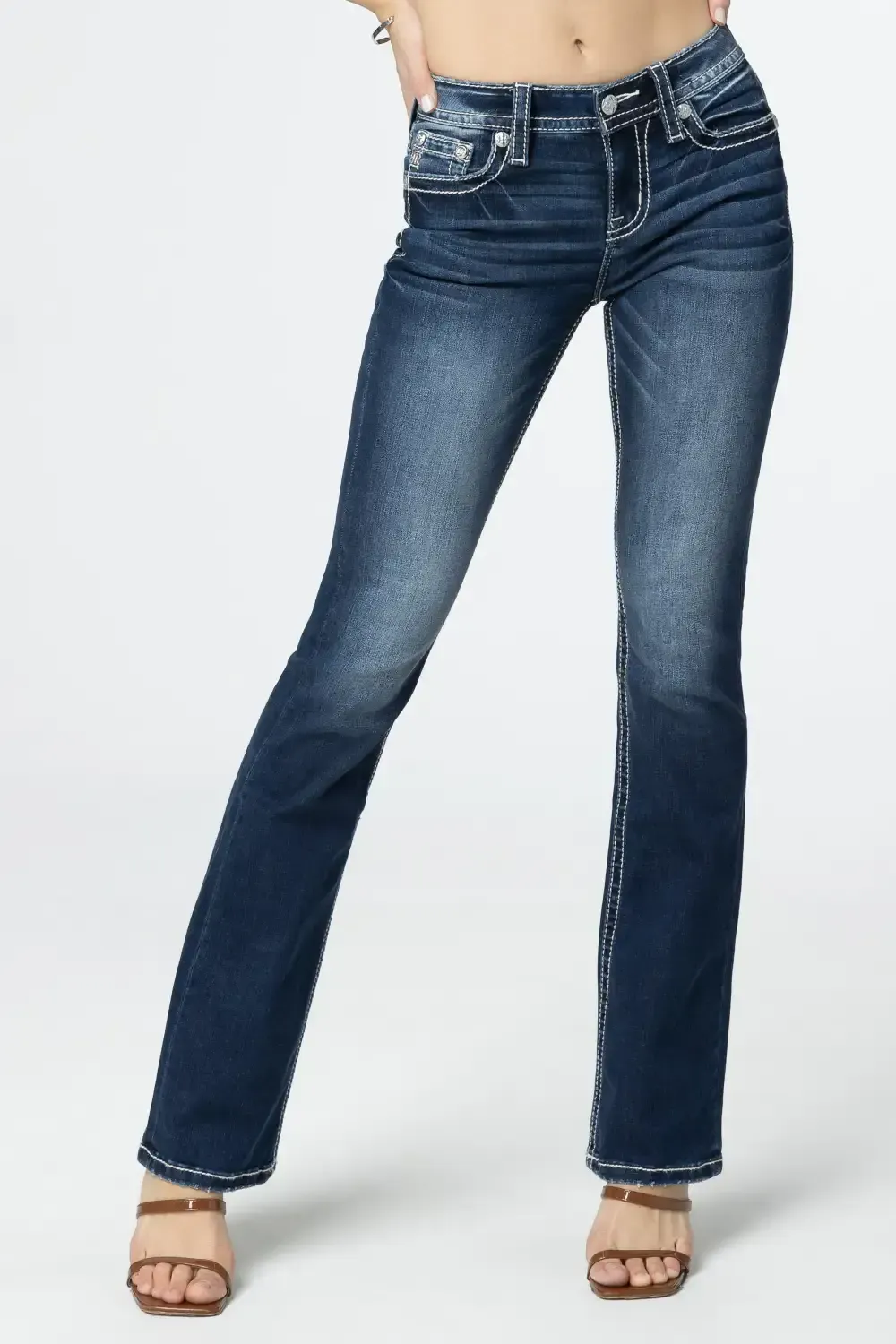 Ombre Cross Bootcut Jeans