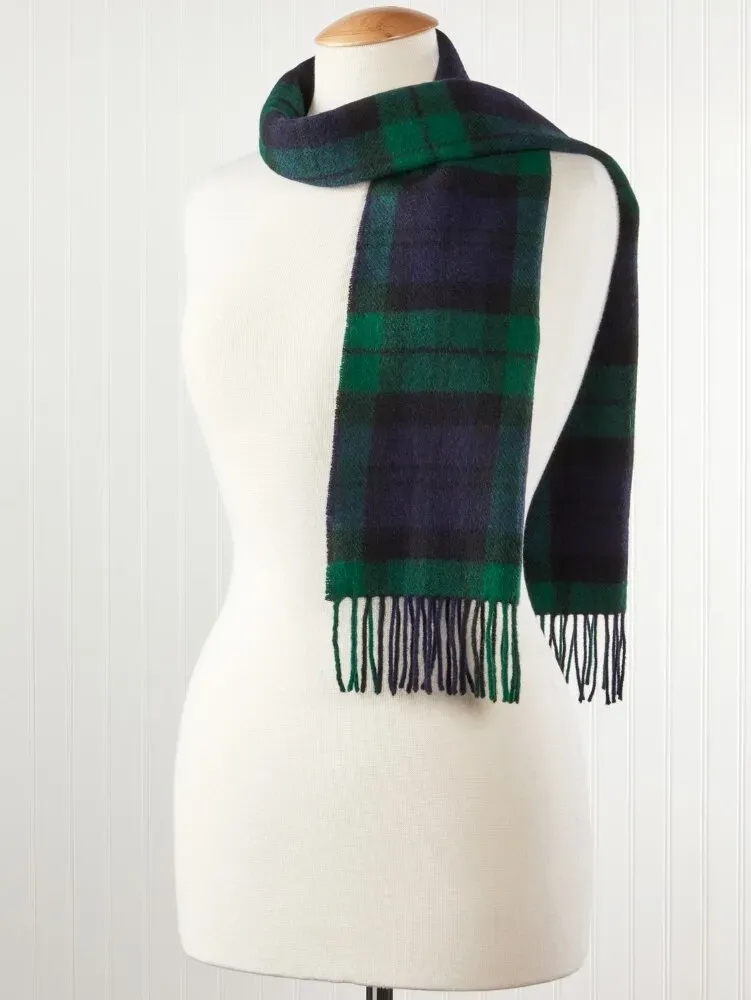 Irish Plaid Lambswool Scarf for Men and Women