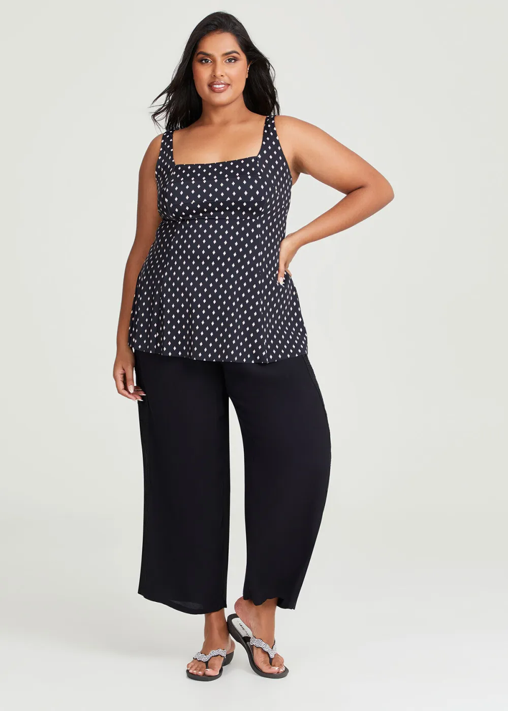 Lace Trim Pull On Pant