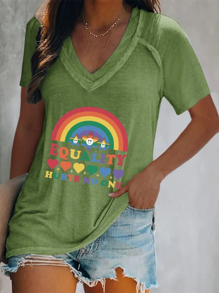 Women'S Equality Hurts No One V-Neck Short-Sleeved T-Shirt