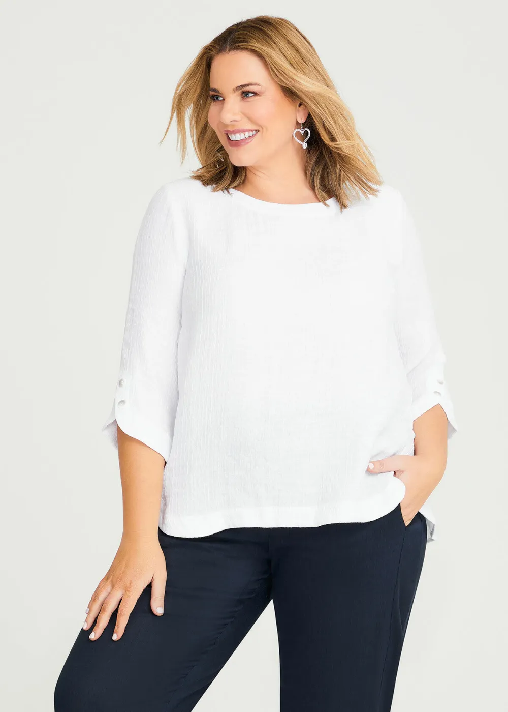 Amelie Natural Crinkle Top