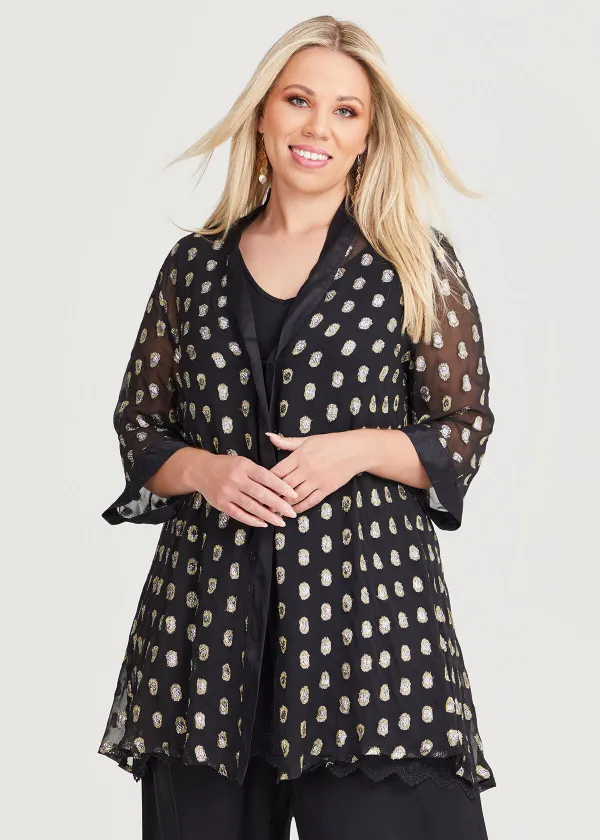 Lurex Spot Long Kimono