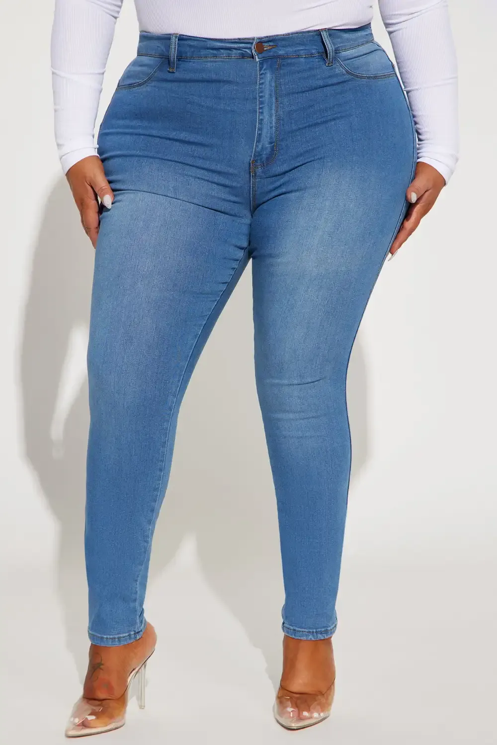 Classic Beauty Booty Lifter Skinny Jeans - Medium Blue Wash