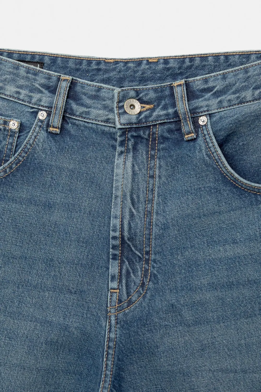 Baggy denim Bermuda shorts