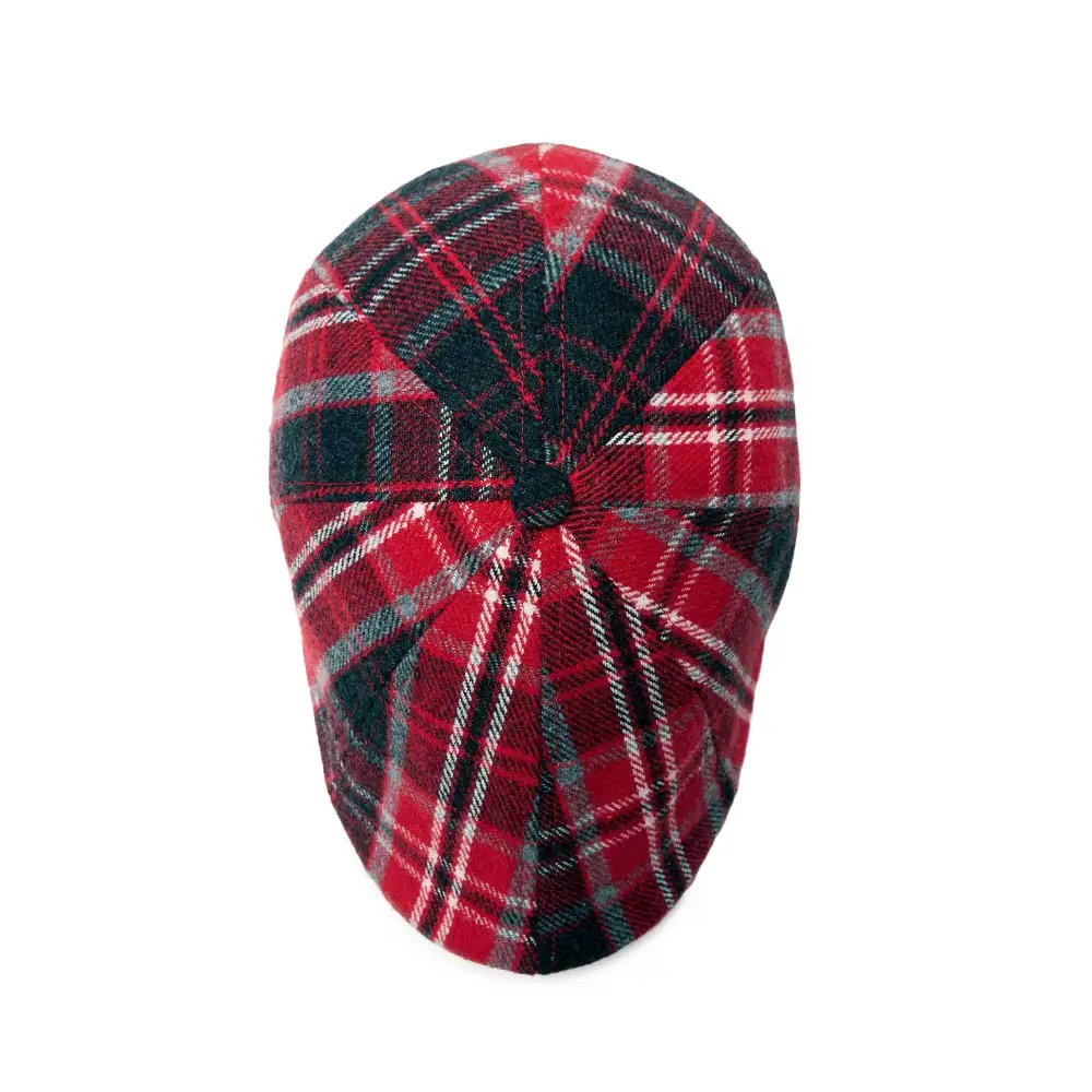 The Valentine Rose Boston Scally Cap - Red Plaid