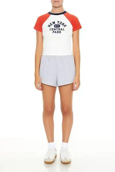 New York Cropped Raglan Tee