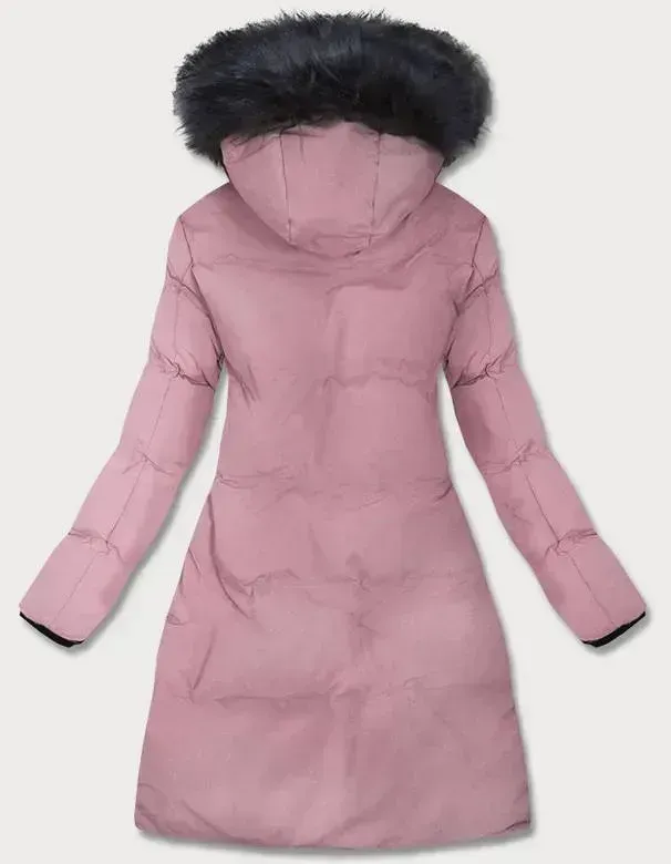WATERPROOF WOMEN'S PARKA WITH CUT ON THE SIDES,Pink
