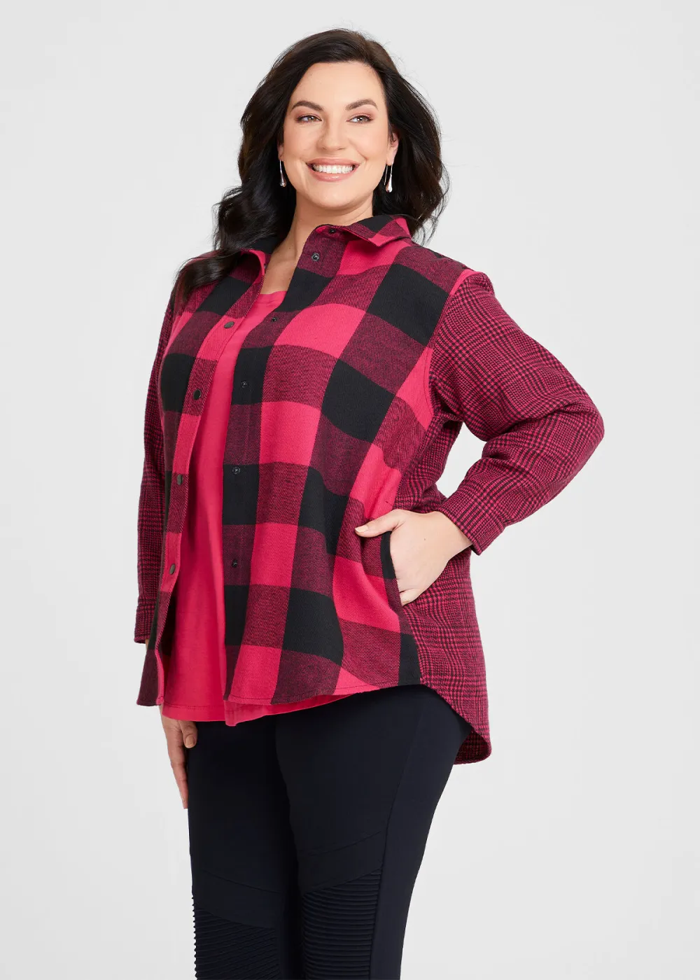 Multi Check Shacket