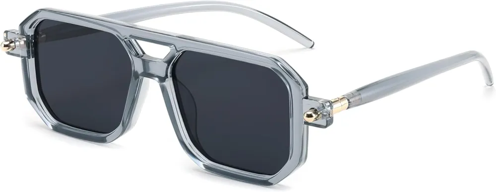 FEISEDY Vintage Square 70s Flat Aviator Sunglasses Women Men Classic Retro Stylish Frame UV400 Sunglasses B2622