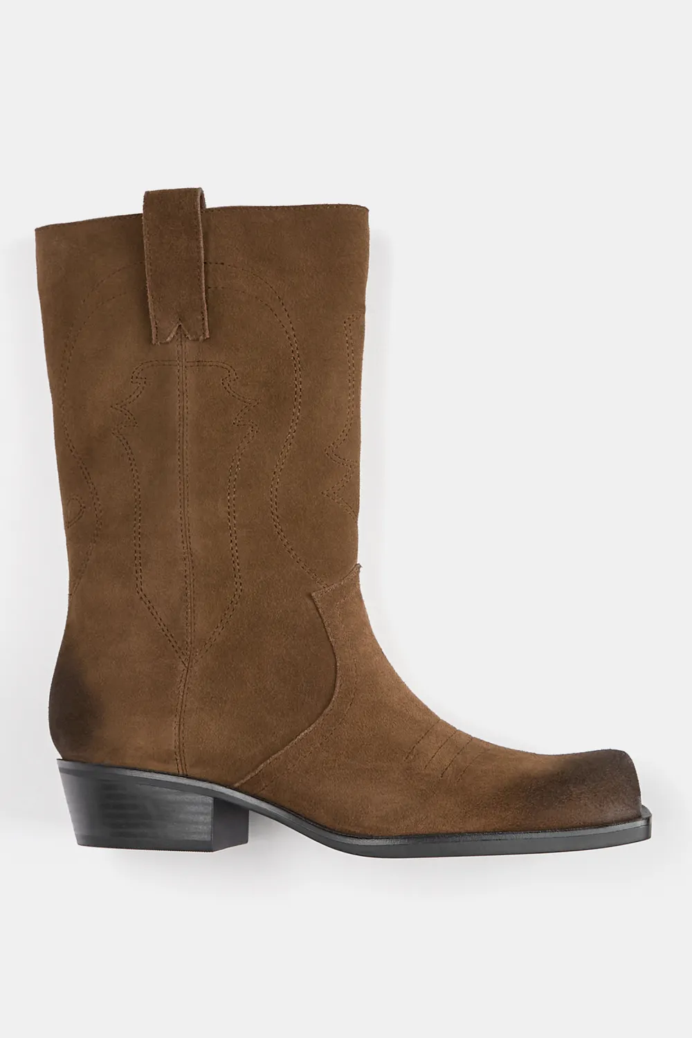 Botas serraje punta cuadrada