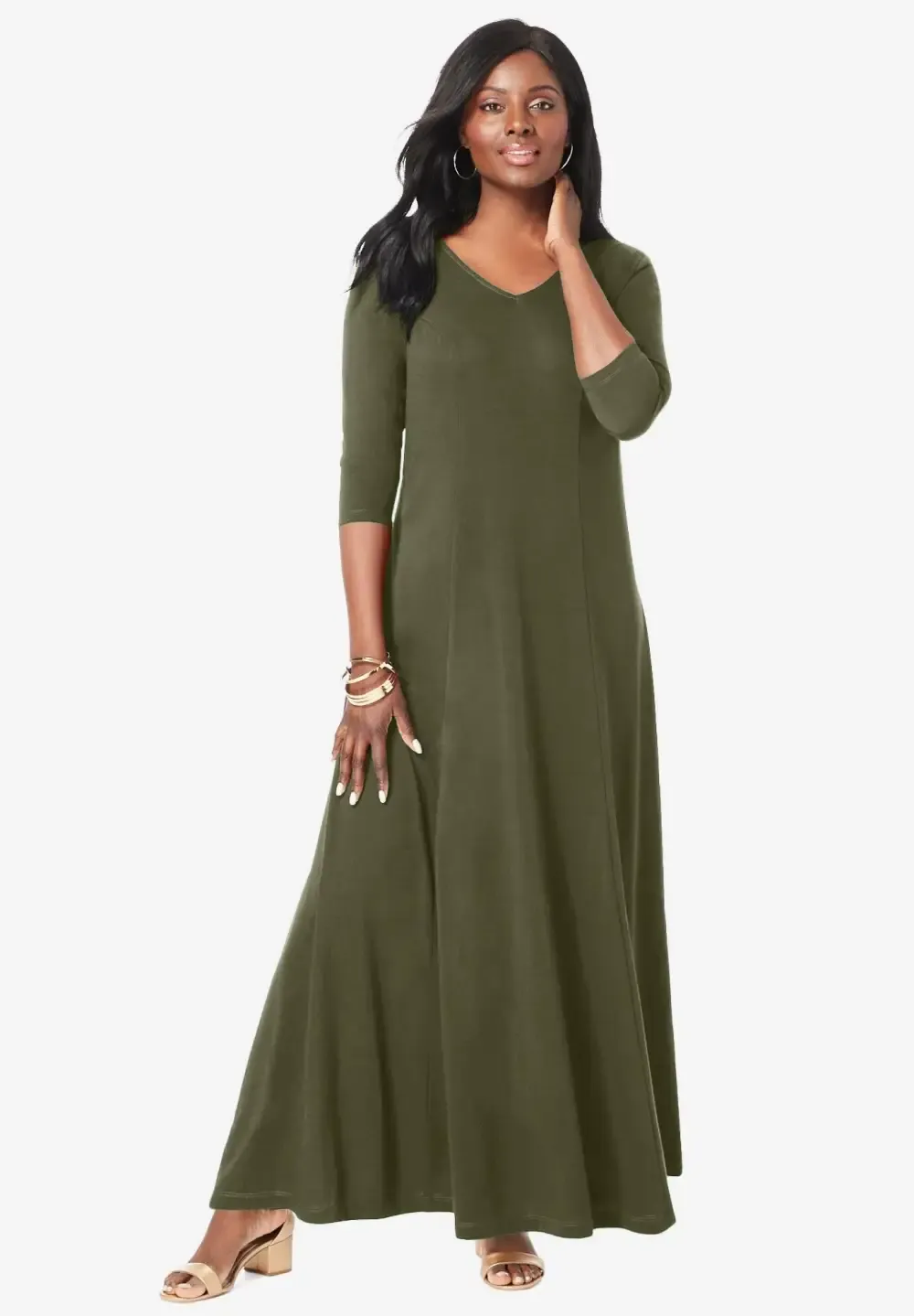 Double-V Maxi Dress