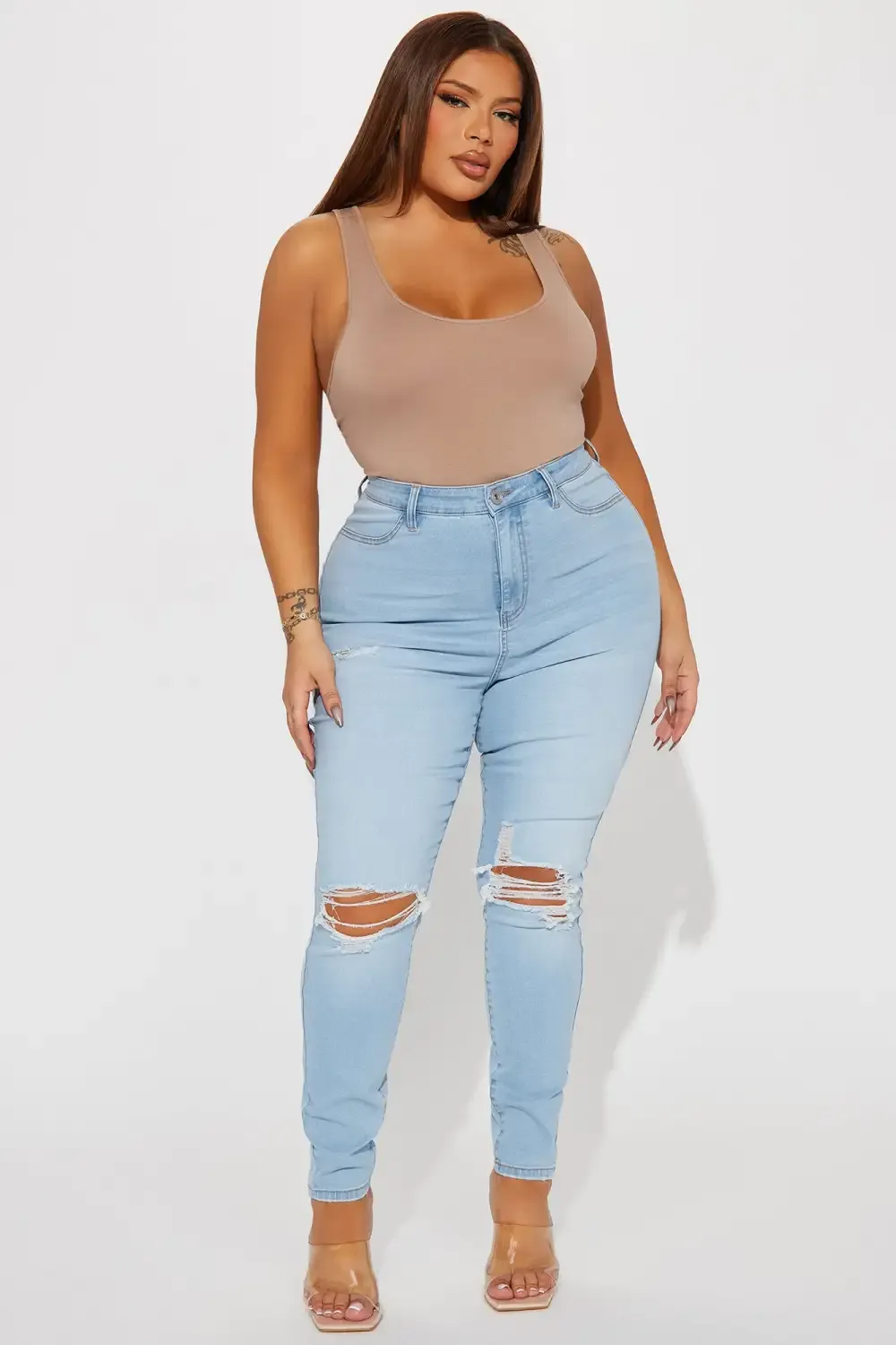 Booty Lifter Curvy Stretch Skinny Jean - Light Wash