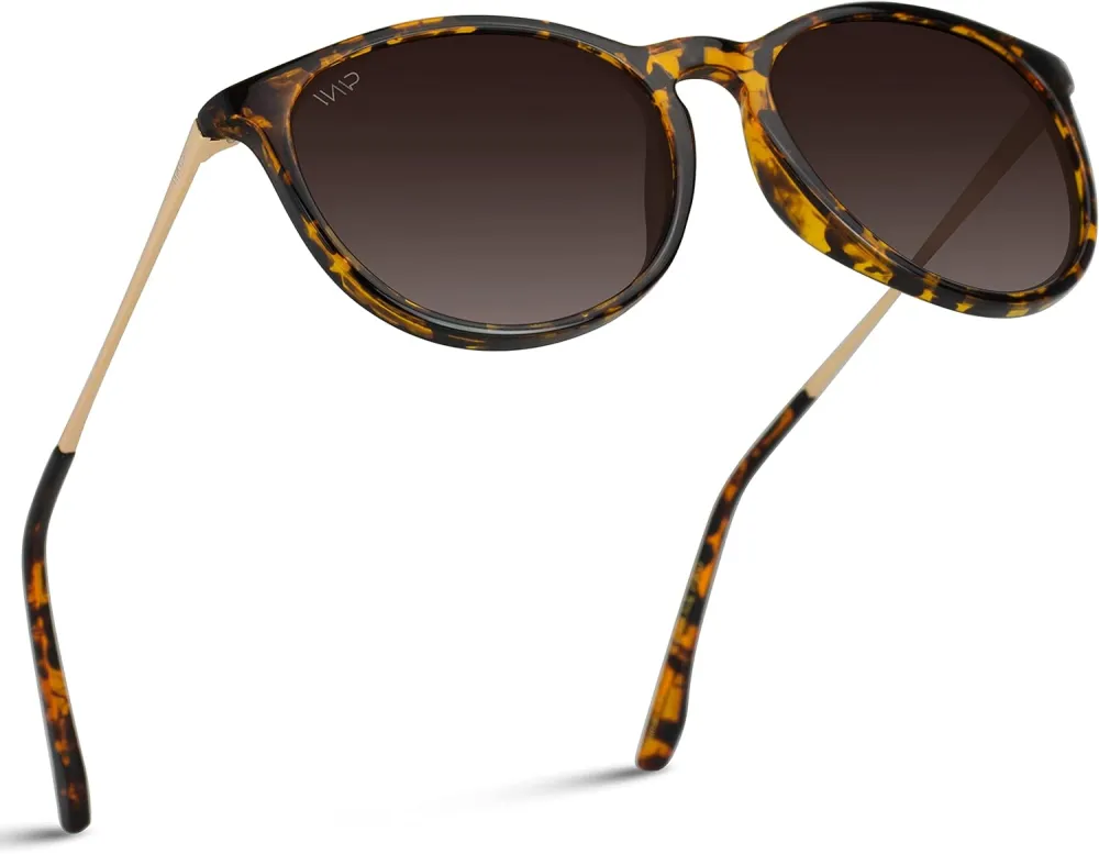 WearMe Pro Women's Round Sunglasses with Polarized UV Protection, Trendy Retro Designer Style