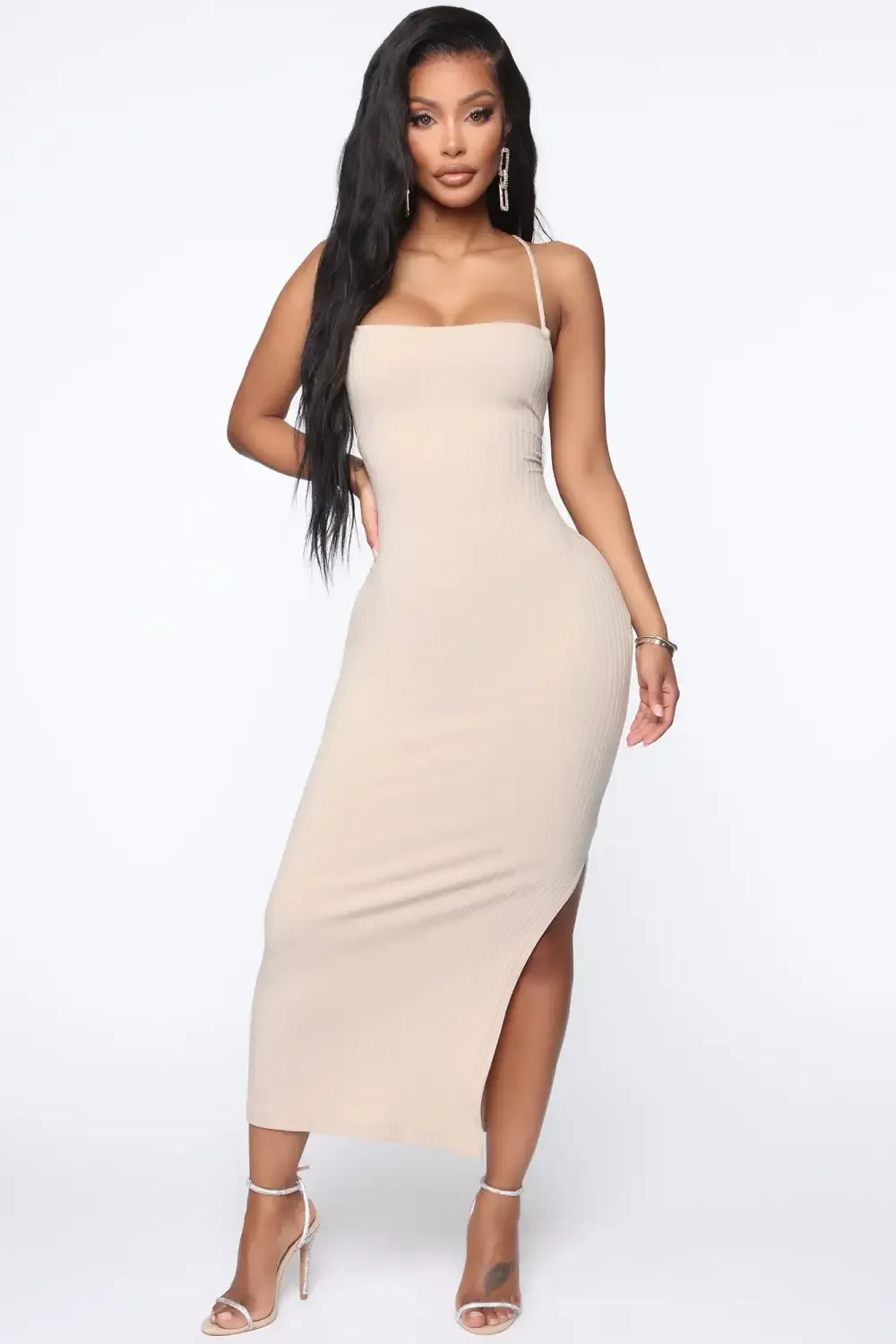 Laced And Ready Midi Dress - Mocha