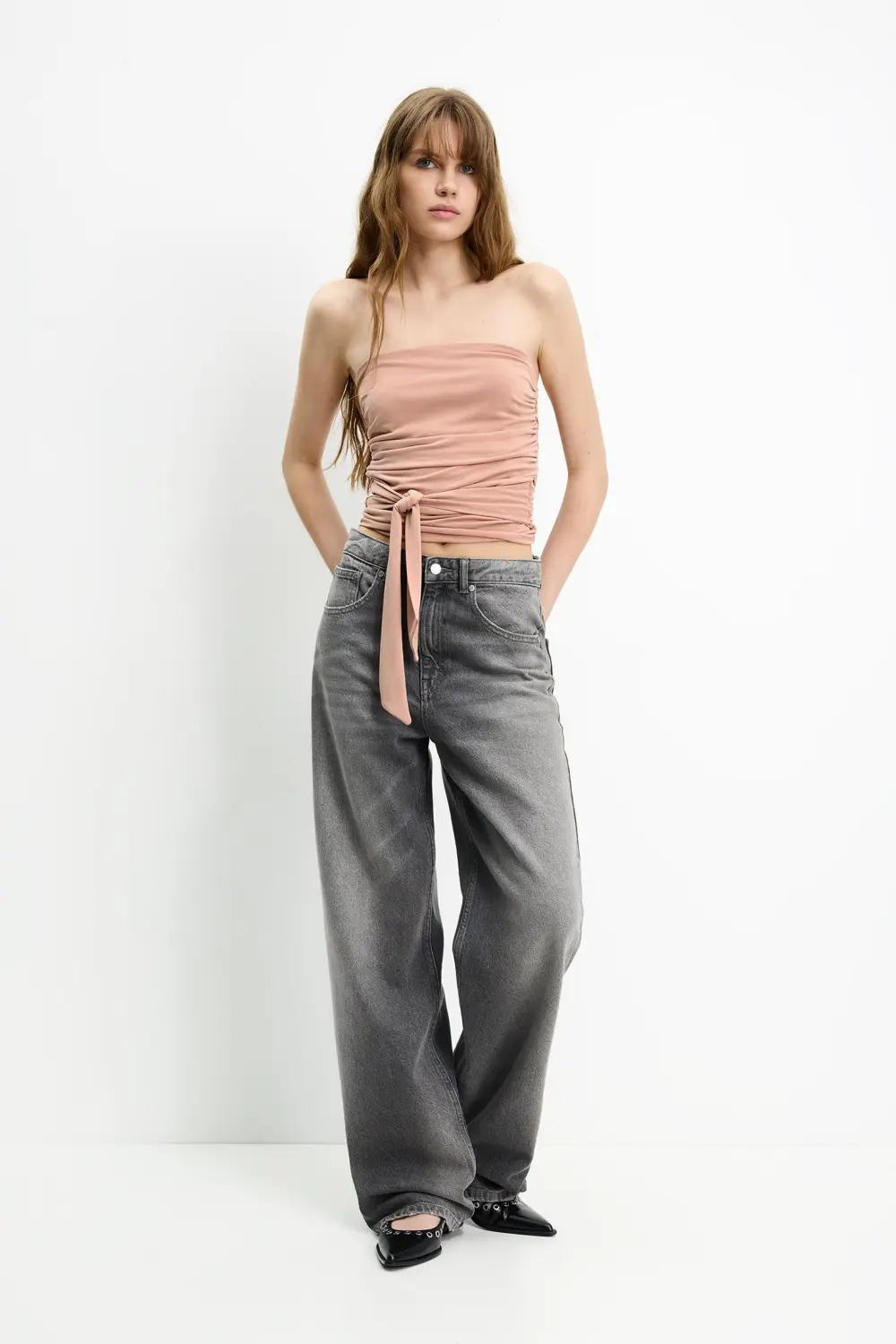 Strapless top with bow