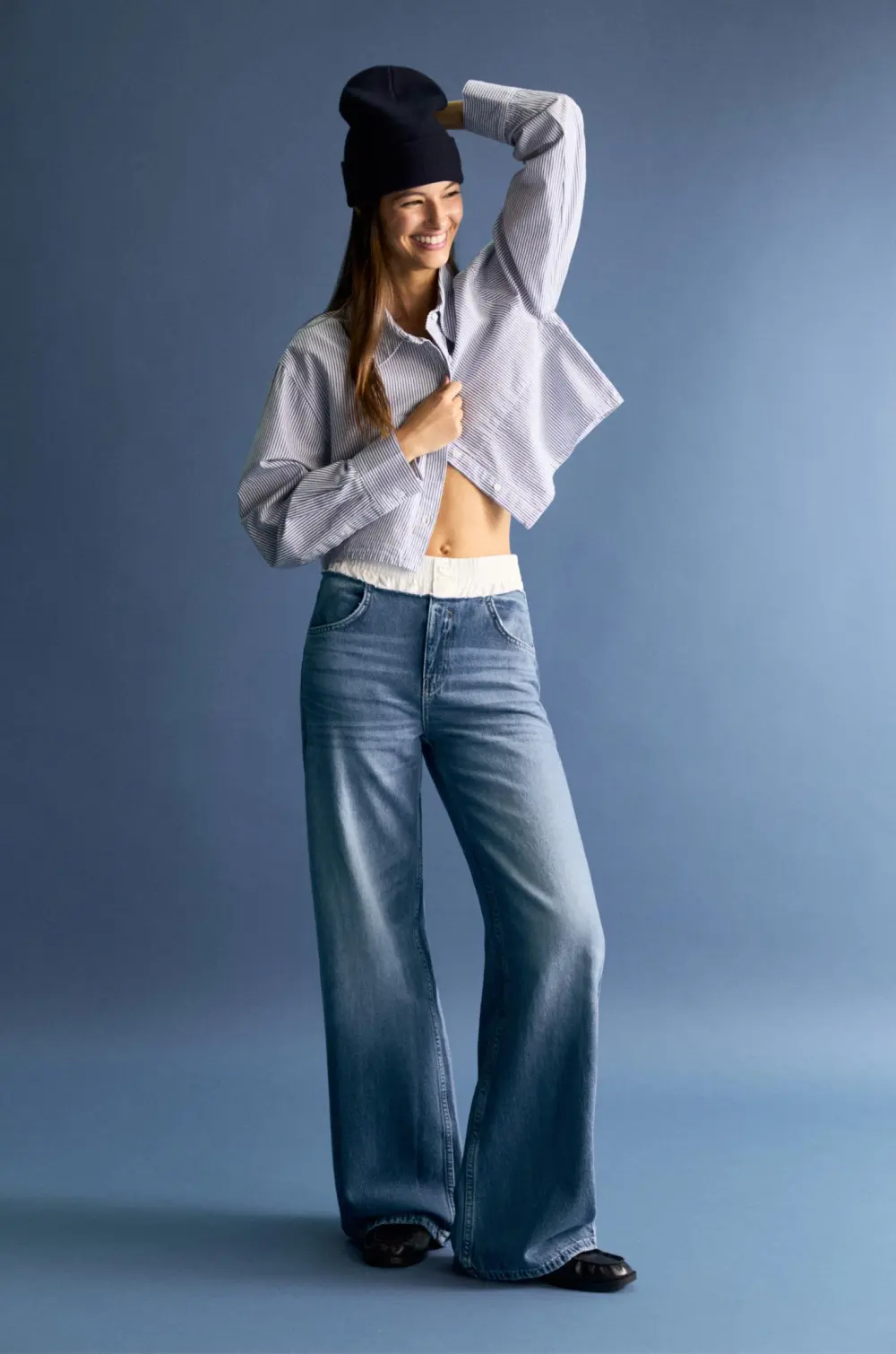 Jeans baggy cintura bóxer