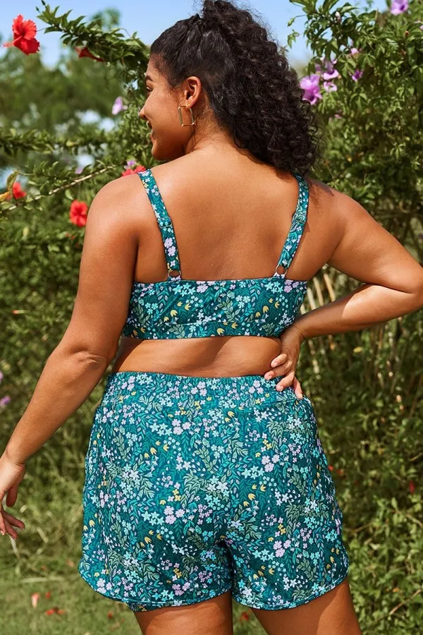 Cottage Floral Wide Strap Women Bikini Top