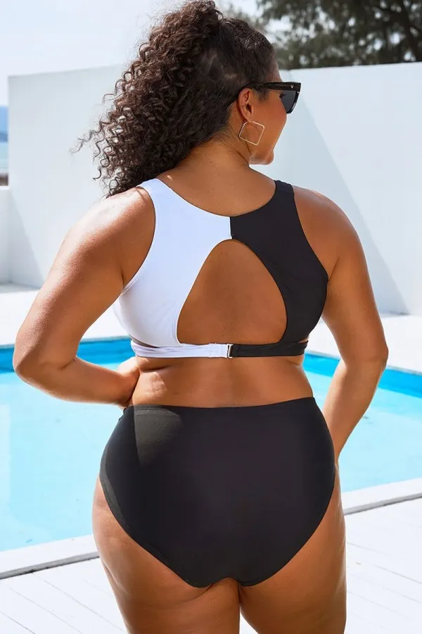 Colorblock Stylish Women Wrap Swimsuits Bikini Top