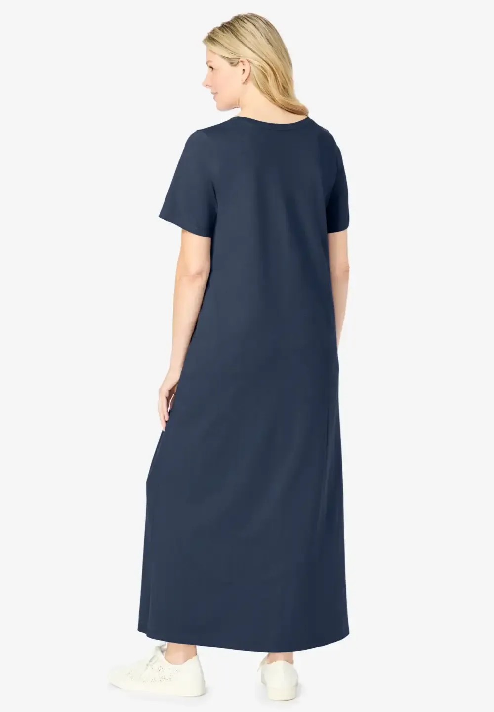 Perfect Short-Sleeve Scoopneck Maxi Tee Dress
