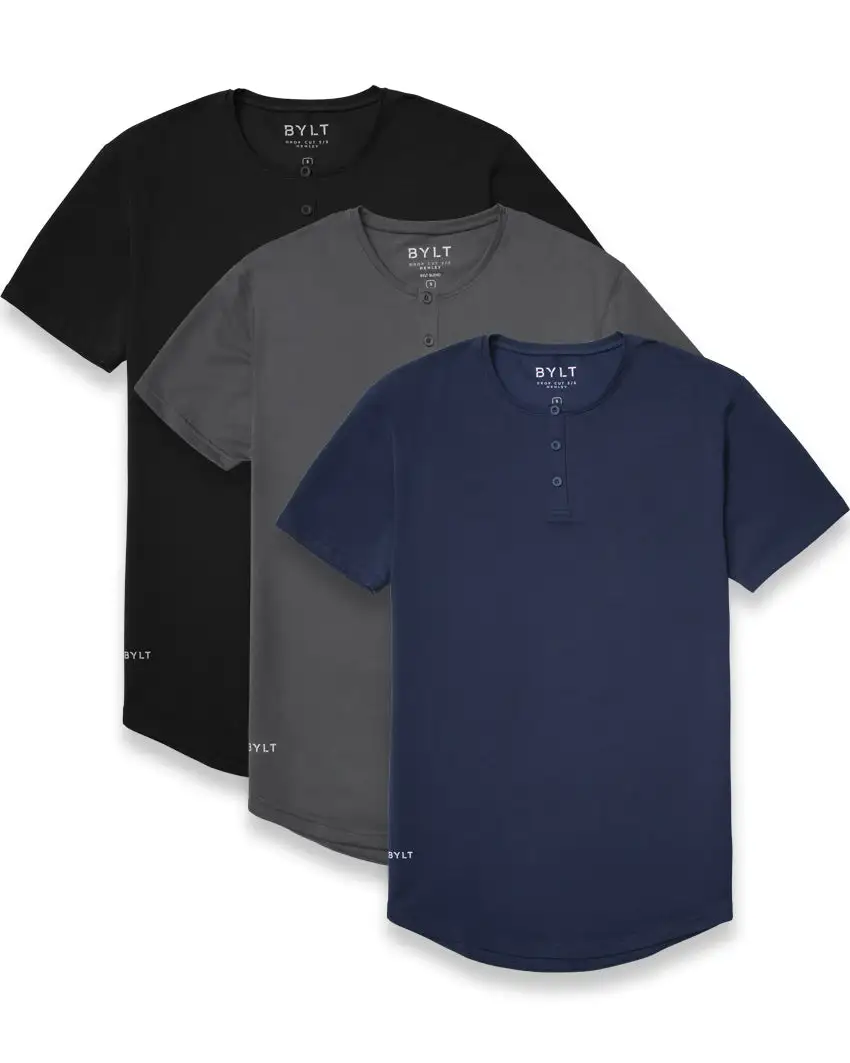 Henley Drop-Cut: Bylt Signature - Custom 3 Pack
