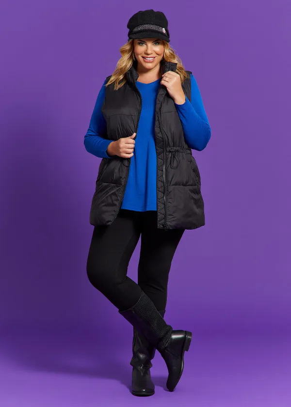Mid Length Zip Puffer Vest