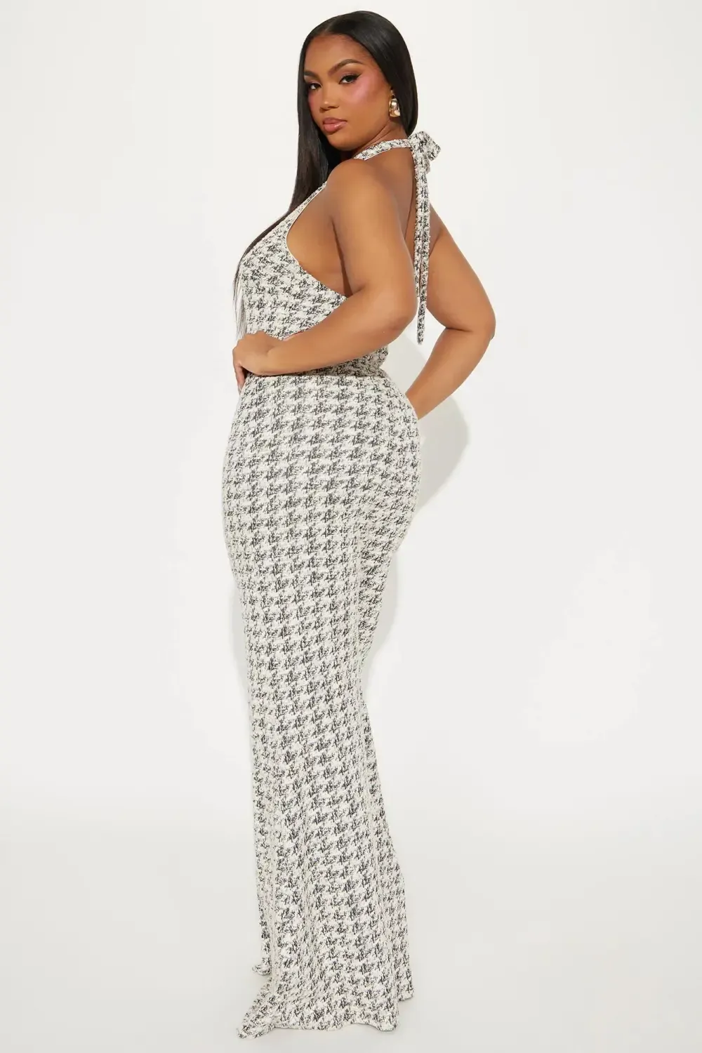 Nancy Stretch Tweed Jumpsuit - Black