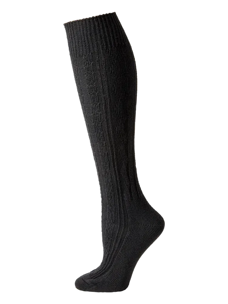 Women's Cable-Knit Cotton Knee Socks