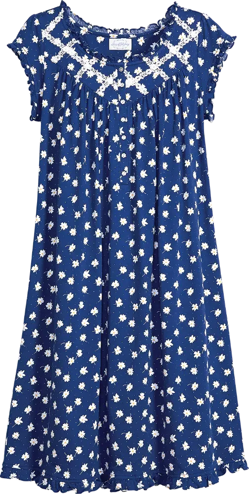 Lanz Daisy Delight Cotton Knit Nightgown