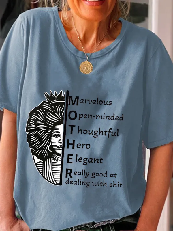 Women'S Marvelous Open-Minded Thoughtful Hero Elegant Really Good At Dealing With Shit Round-Neck Short-Sleeved T-Shirt