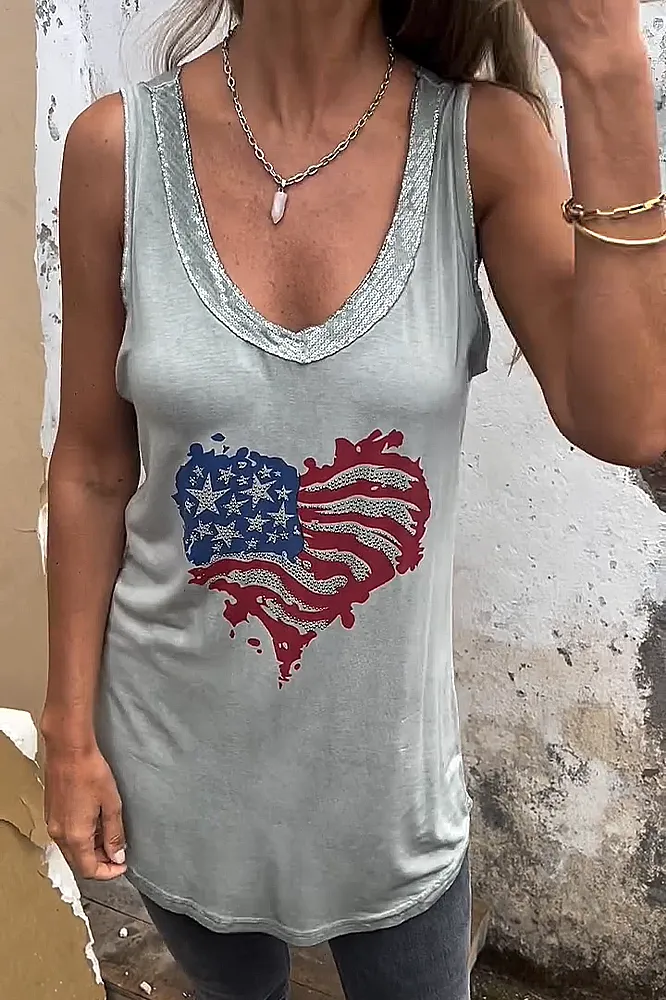 Women's flag pattern casual vest
