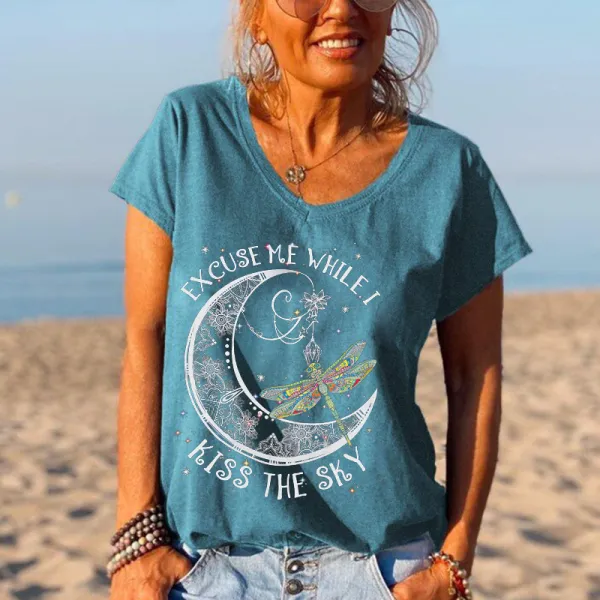Excuse Me While I Kiss The Sky Dragonfly Tees