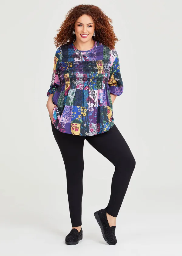 Fiore Mosaic Shirring Top