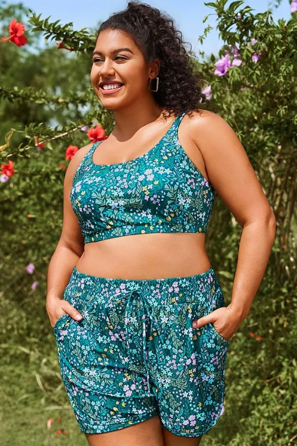Cottage Floral Wide Strap Women Bikini Top