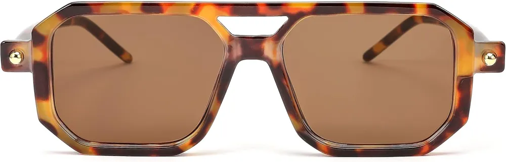 FEISEDY Vintage Square 70s Flat Aviator Sunglasses Women Men Classic Retro Stylish Frame UV400 Sunglasses B2622