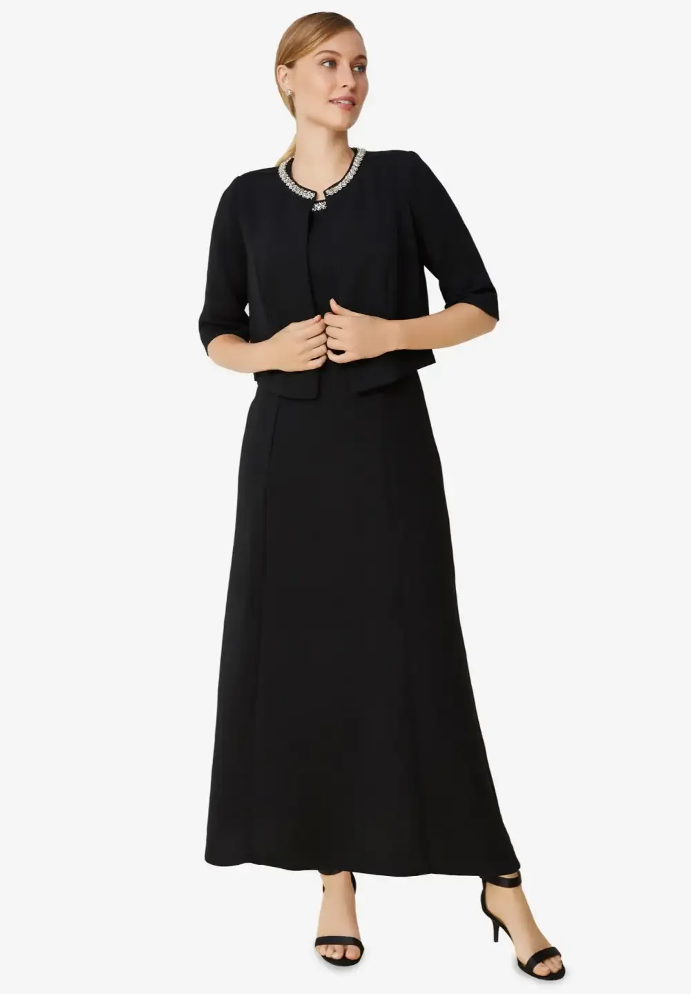 2-Piece Beaded Jacket Dress